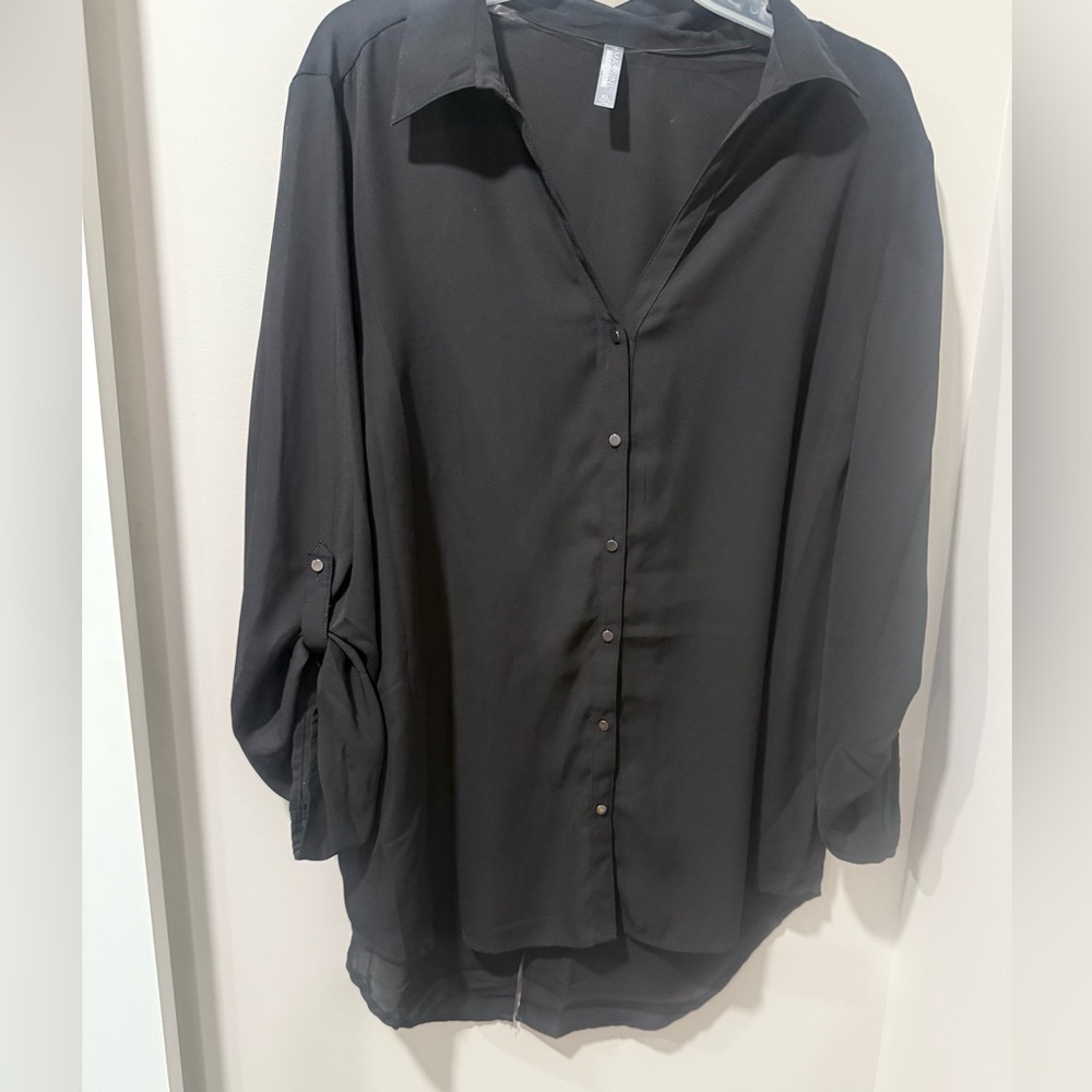 Massini Black Button Down Shirt